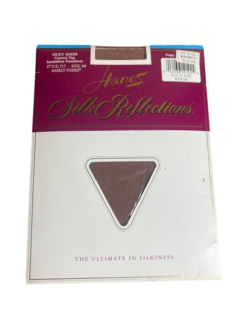 NWT Hanes Silk Reflection Silky Sheer Sandalfoot Pantyhose Size AB